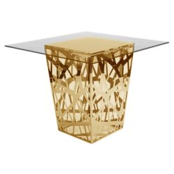 Reflection Highboy Table Web Gold 48" Round Glass Top