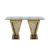 Reflection Highboy Table Pyramid Circle Design 24"x96" Gold Rectangular Glass top