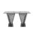 Reflection Highboy Table Pyramid Circle Design 24"x96" Silver Rectangular Glass top