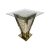 Reflection Highboy Table Pyramid Circle Design Gold 48"x48" Glass top
