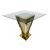 Reflection Highboy Table Pyramid Circle Design Gold 60"x60" Glass top