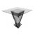 Reflection Highboy Table Pyramid Circle Design Silver 60"x60" Glass top