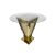 Reflection Highboy Table Pyramid Circle Design Gold 48" Round Glass top