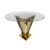 Reflection Highboy Table Pyramid Circle Design Gold 60" Round Glass top