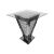 Reflection Highboy Table Pyramid Circle Design Silver 48"x48" Glass top