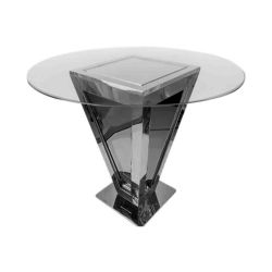 Reflection Highboy Table Pyramid Silver 48" Round Glass top