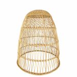Bali bamboo pendant lamp shade with tall woven rattan design, boho event lighting décor for weddings, lounges, and reception spaces.