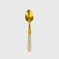 Glitter Clear Handle Dinner Spoon Gold Set 10