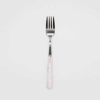 Marble Ceramic Handle Dinner Fork Silver Set 10