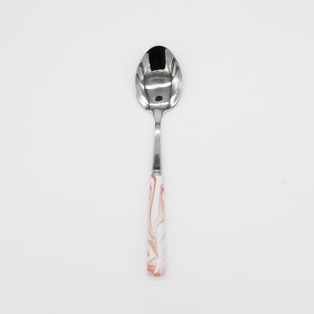 Marble Ceramic Handle Dinner Spoon Silver Set 10