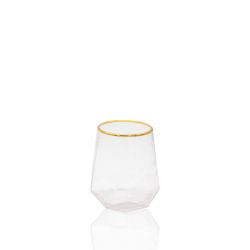 Geo Golden Clear Ring Water Glass (Rack 16)