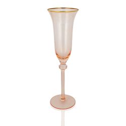 Glitz Blush Gold Rim Champagne Flute (Rack 25)