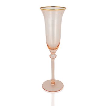 Glitz Blush Gold Rim Champagne Flute (Rack 25)