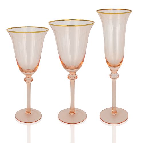 Glitz Blush Gold Rim Glassware
