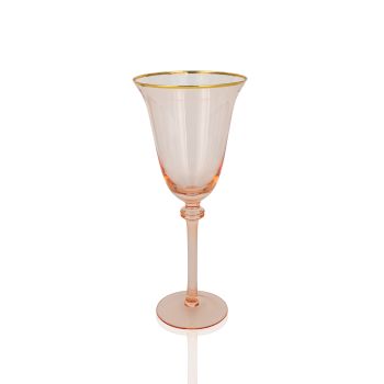 Glitz Blush Gold Rim Wine Glass (Rack 16)