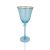 Glitz Ocean Blue Gold Rim  White Wine Flute (Rack 16)