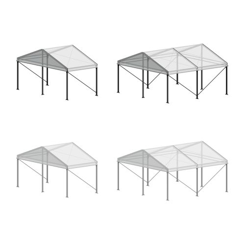 20' Wide A Frame Structure Tent with Clear Top