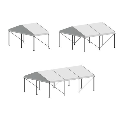 20' Wide Black A Frame Structure Tent with White Top