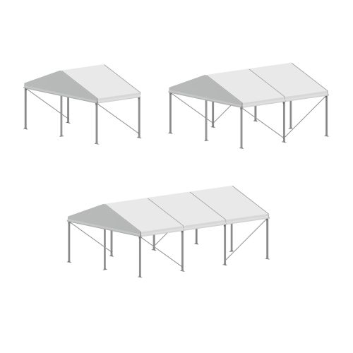 20' Wide Silver A Frame Structure Tent with White Top