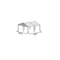 A Frame Structure Tent 20'x20' Black Frame Clear Top