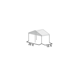 A Frame Structure Tent 20'x10' Silver Frame Clear Top