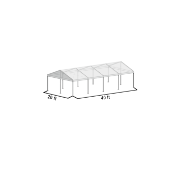 A Frame Structure Tent 20'x40' Silver Frame Clear Top