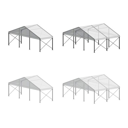 30' Wide A Frame Structure Tent with Clear Top