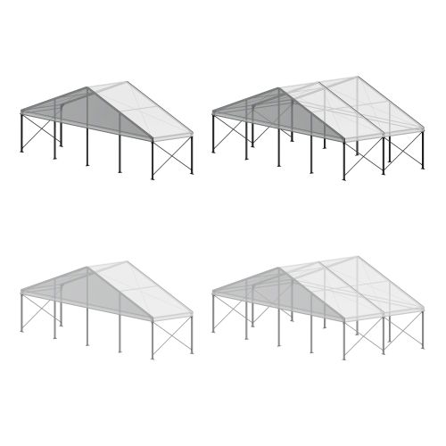 40' Wide A Frame Structure Tent with Clear Top