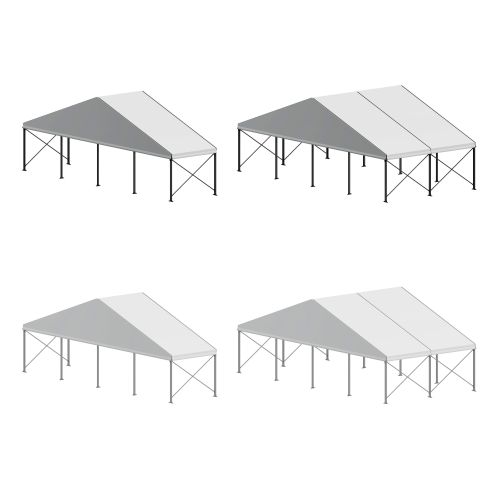 40' Wide A Frame Structure Tent with White Top