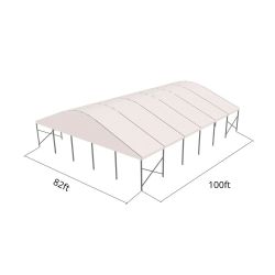 Curve Structure 82'x100' Silver Frame White Top