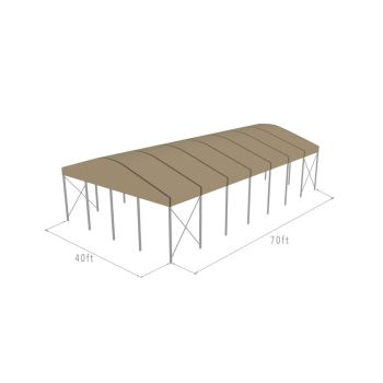 Curve Structure 40'X70' Silver Frame Taupe Top