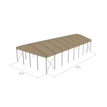 Curve Structure 40'X80' Silver Frame Taupe Top