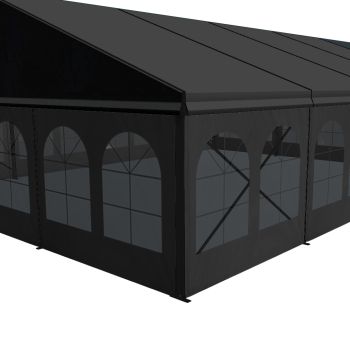 10' Sidewall for Tent - Cathedral Window vinyl Black