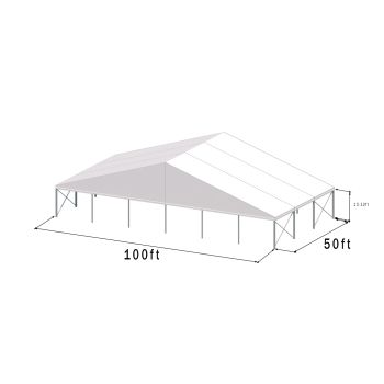 Heavy Duty Structure 100'x50' Silver Frame White Top