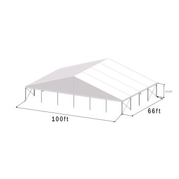 Heavy Duty Structure 100'x66' Silver Frame White Top