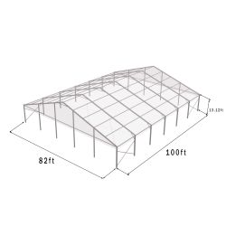 Heavy Duty Structure 82'x100' Silver Frame Clear Top