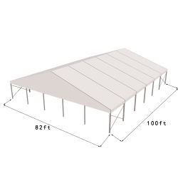 Heavy Duty Structure 82'x100' Silver Frame White Top