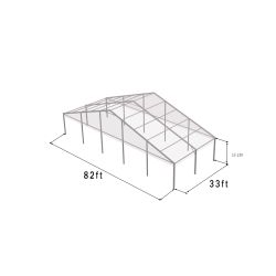 Heavy Duty Structure 82'x33' Silver Frame Clear Top