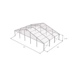 Heavy Duty Structure 82'x50' Silver Frame Clear Top