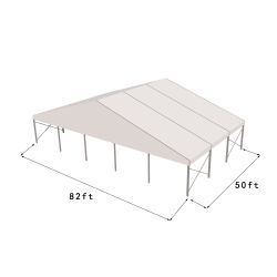Heavy Duty Structure 82'x50' Silver Frame White Top