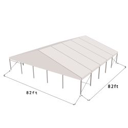 Heavy Duty Structure 82'x82' Silver Frame White Top
