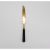 Acrylic Black Handle Dinner Knife Gold Set 10