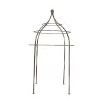 Gold reflection birdcage canopy frame with domed top, elegant ceremony structure for weddings, lounges, and event décor styling.