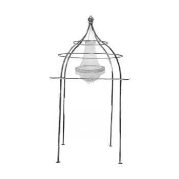 Reflection Birdcage Canopy With Chandelier (Silver)