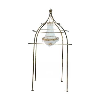 Reflection Birdcage Canopy With Chandelier (Gold)