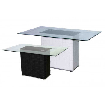 Contemporary Dining Table Cube (Glass Top)