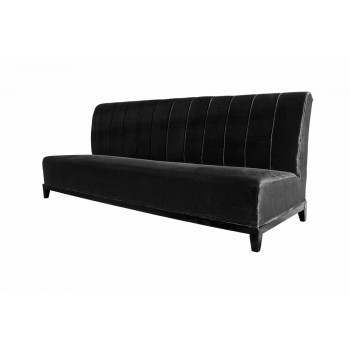 Velvet Sofa 7' with Lines (Black)