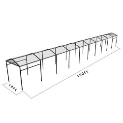 Curve Structure 10'X100' Black Frame clear top