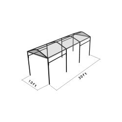 Curve Structure 10'X30' Black Frame clear top