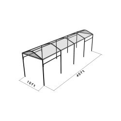 Curve Structure 10'X40' Black Frame clear top
